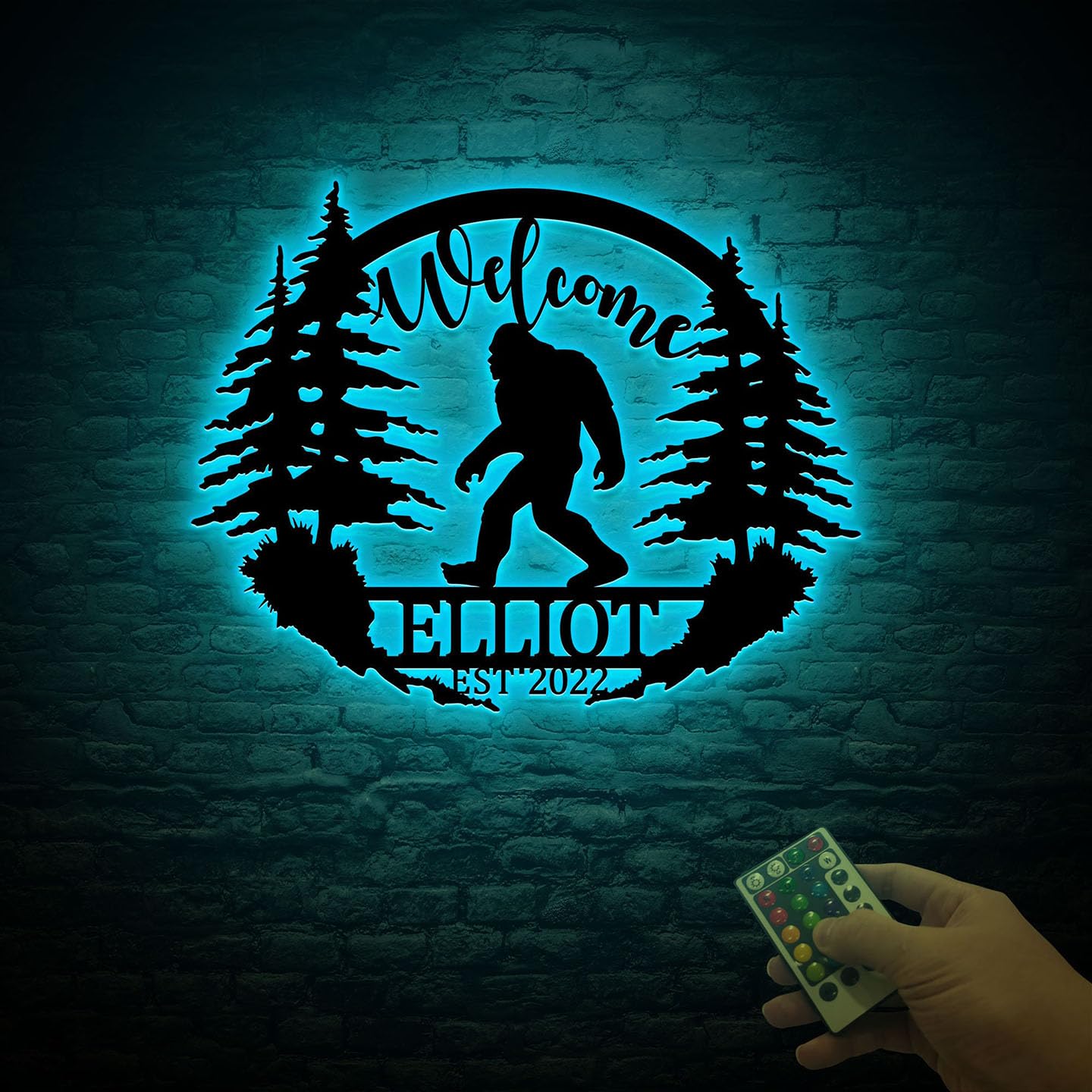 CALILI custom name LED sign 12 inch size metal wall art