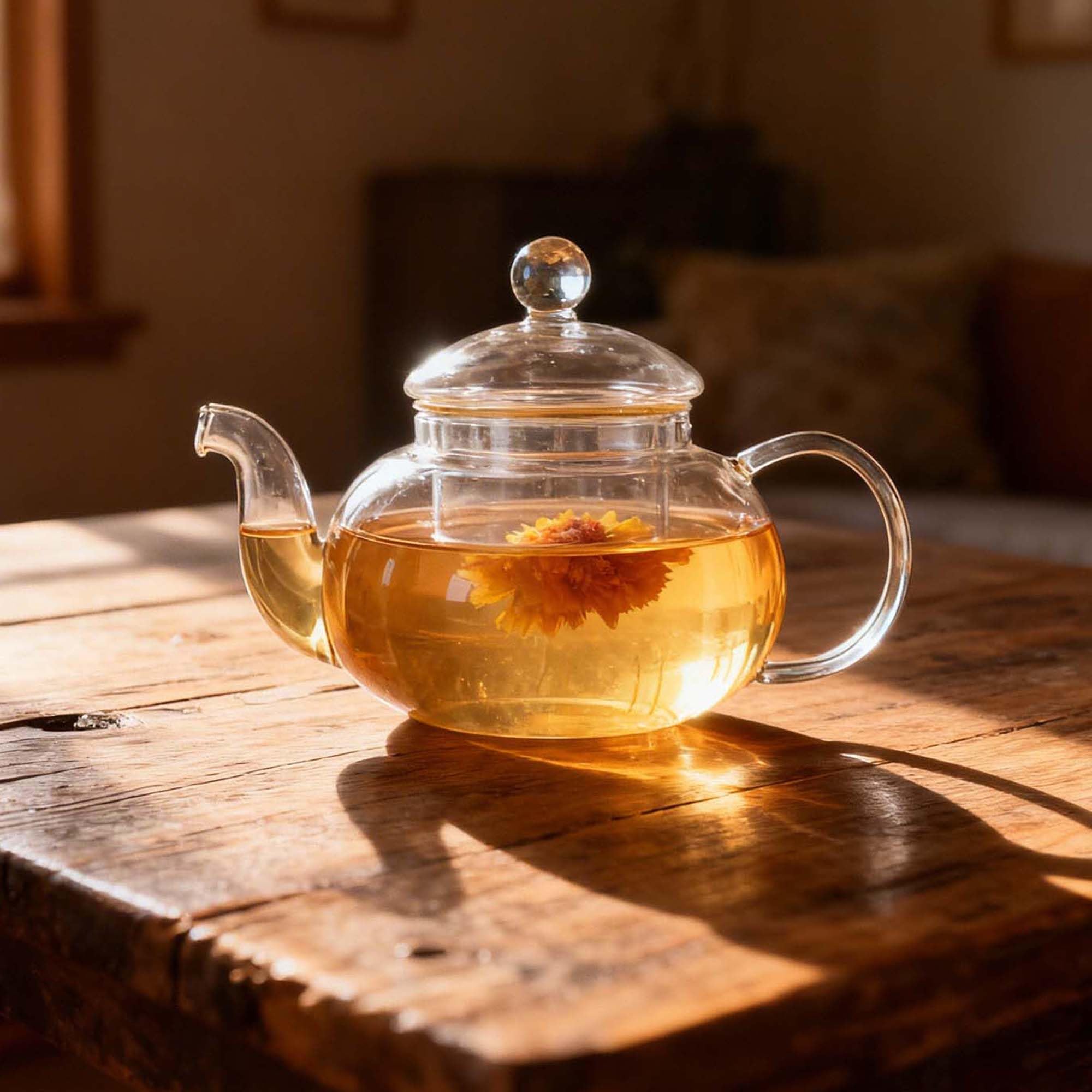 Heat resistant borosilicate teapot suitable for daily use