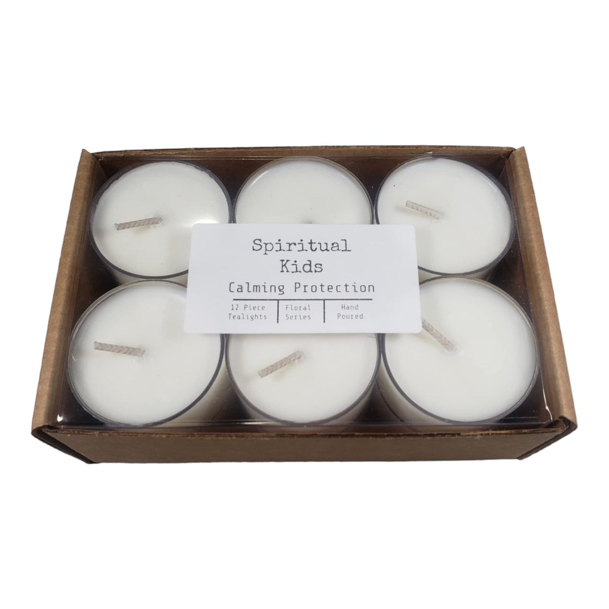 Calming Protection Lavender Sage Soy Tealights 12ct package