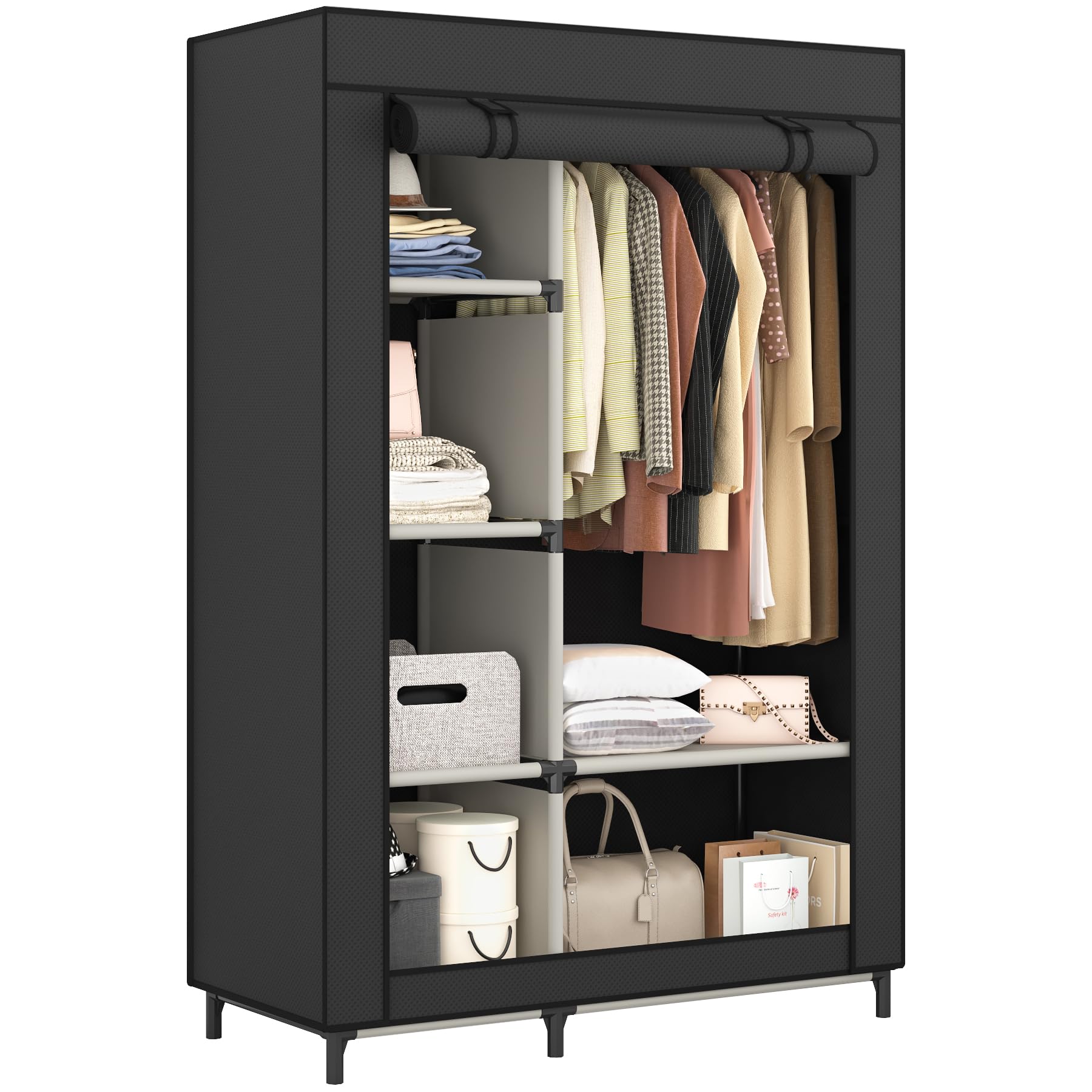 Hanging area for long garments such as skirts and dresses