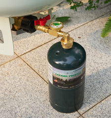Propane refill adapter with valve for safe connections