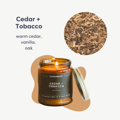 Calyan Wax Co Cedar & Tobacco 57 hour burn soy candle