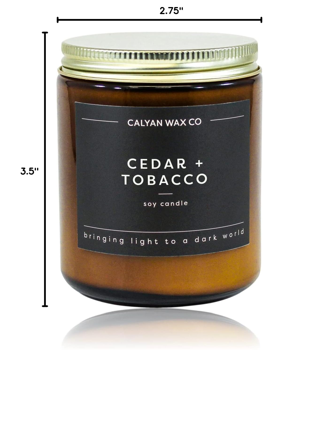 Long lasting burn Calyan Wax Co Cedar & Tobacco candle