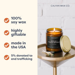 Soy wax candle with metal-free cotton wick Calyan Wax Co