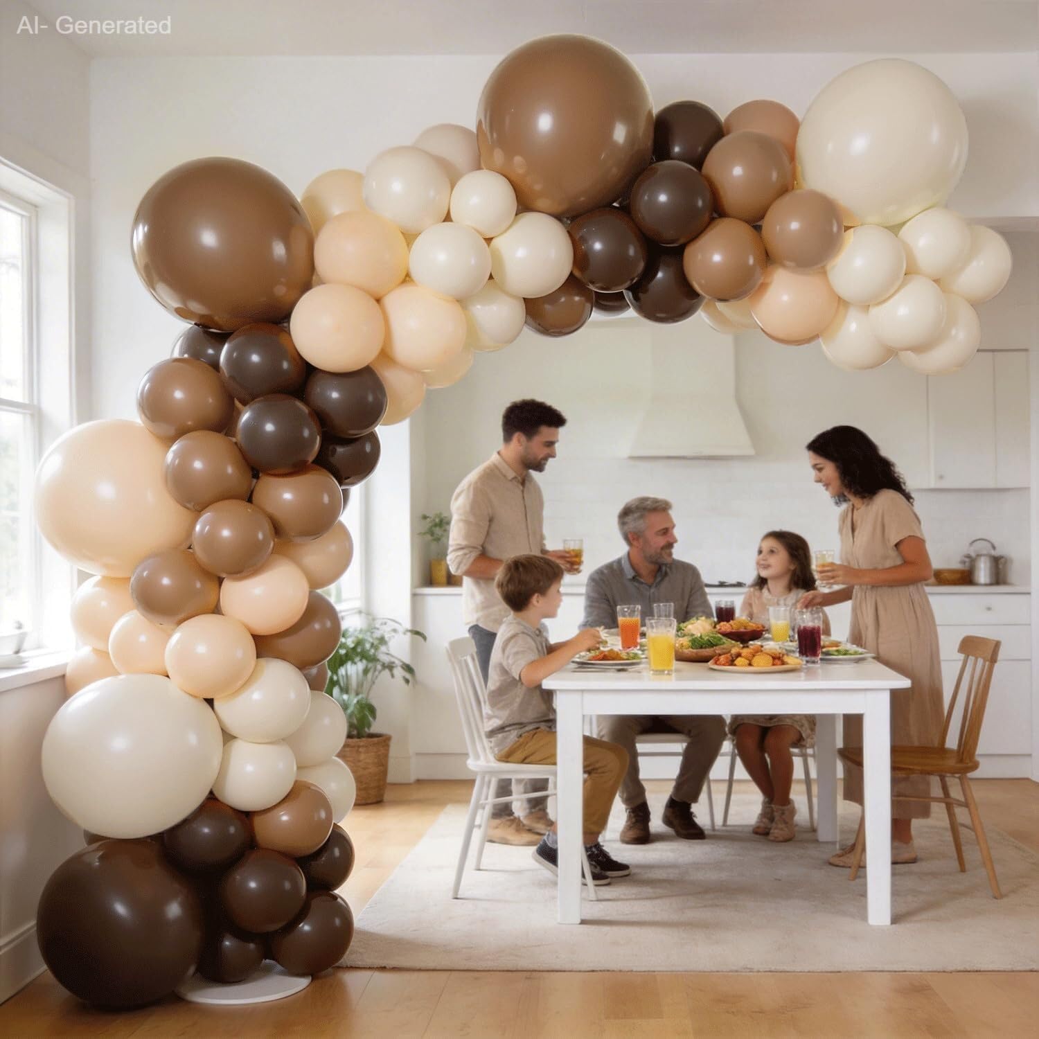 Khaki balloons with mixed sizes for arch decoration