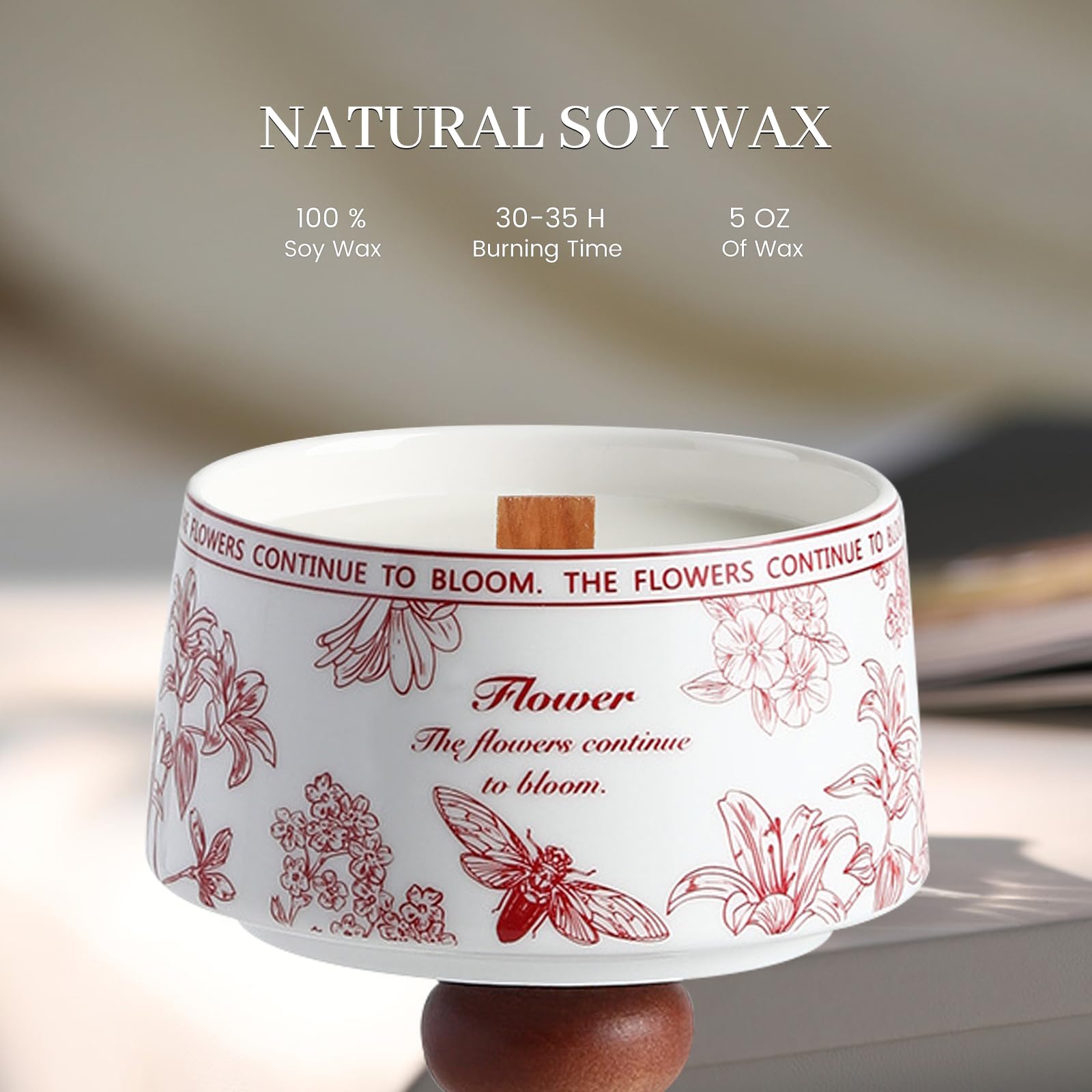 Toxin-free clean burning candle packaging ready to gift