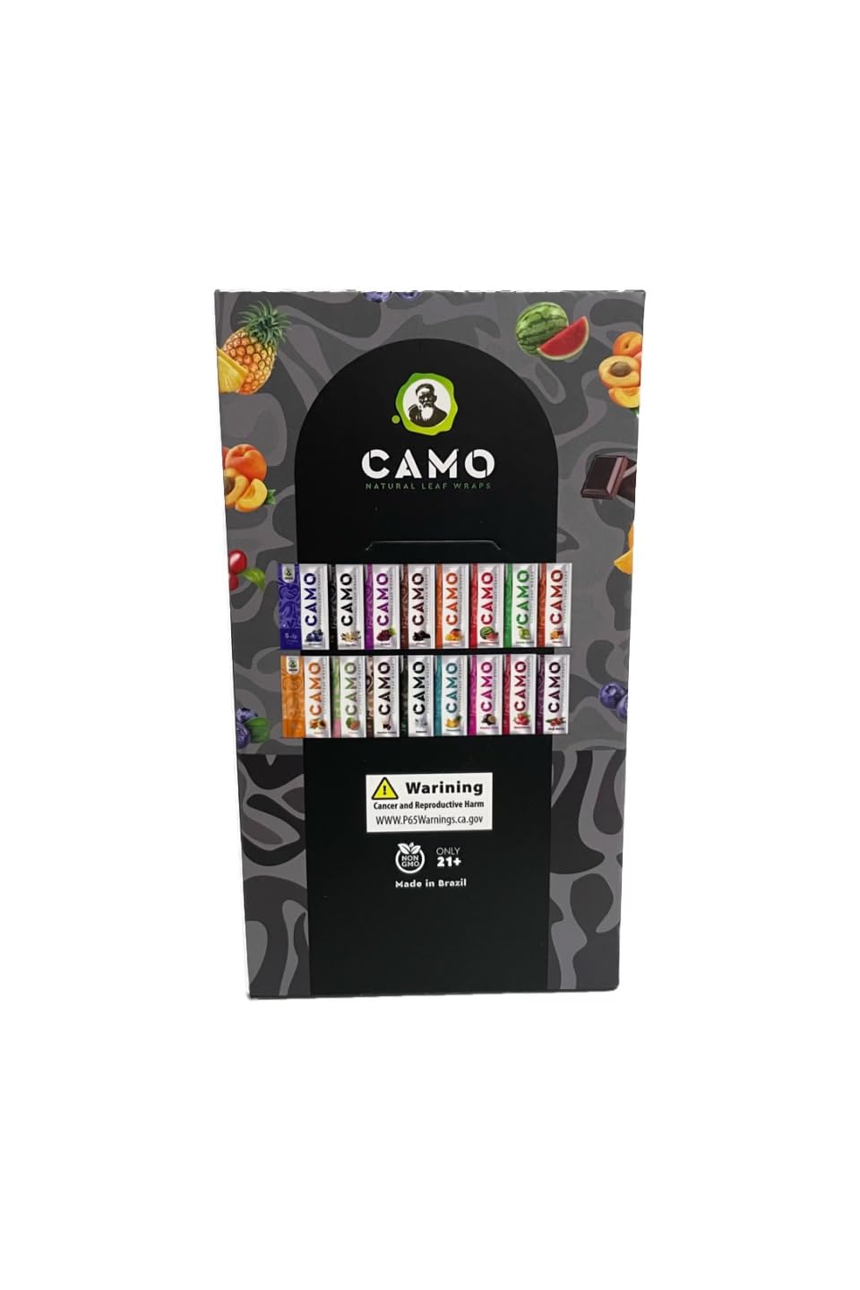 CAMO Wraps Afghan Natural Leaf Wraps packaging showing 25 Pack Variety Box