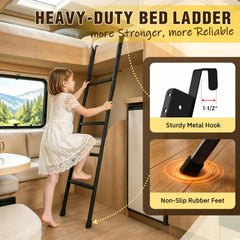 non-slip 1-5/8 inch rubber steps on bunk ladder