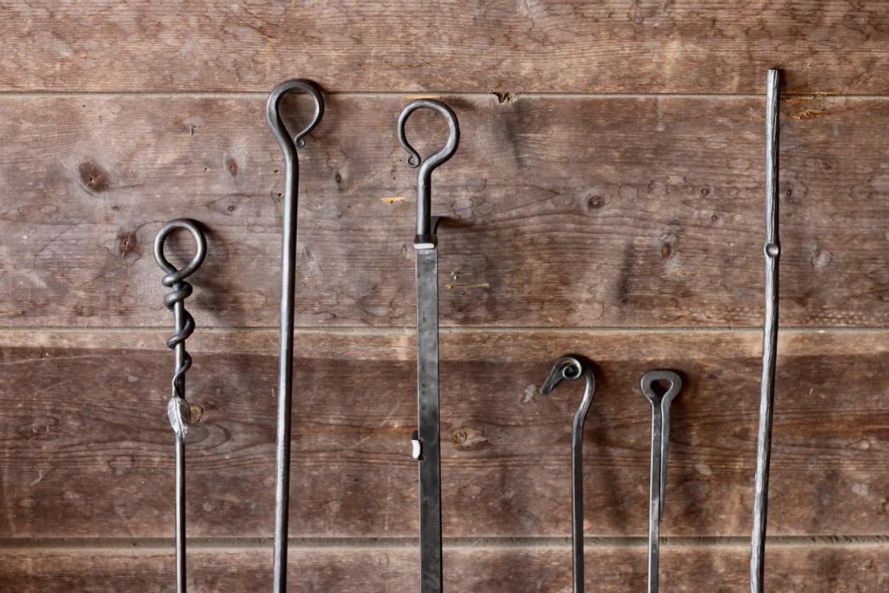 hand crafted fire poker for backyard gatherings