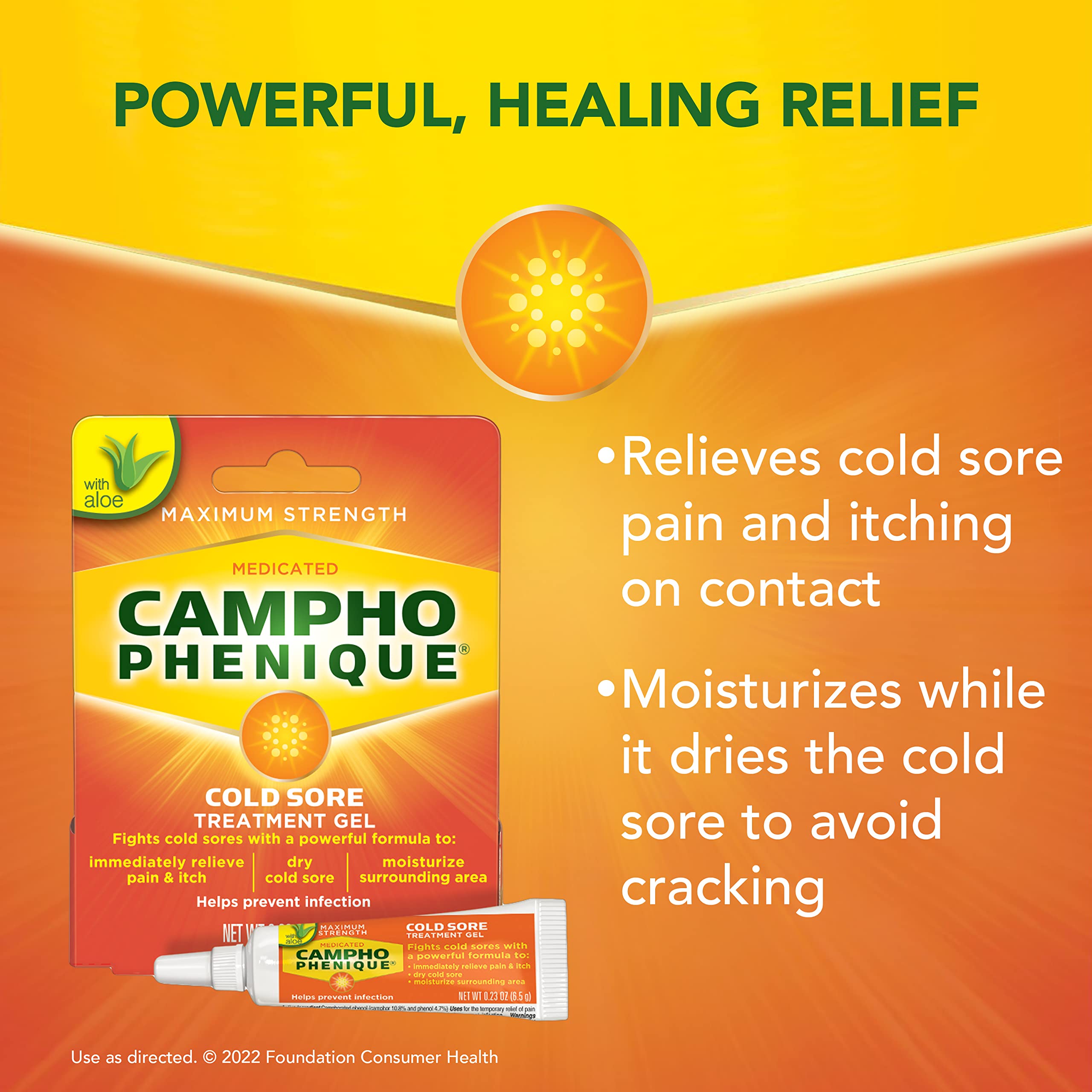Campho Phenique maximum strength cold sore gel tube