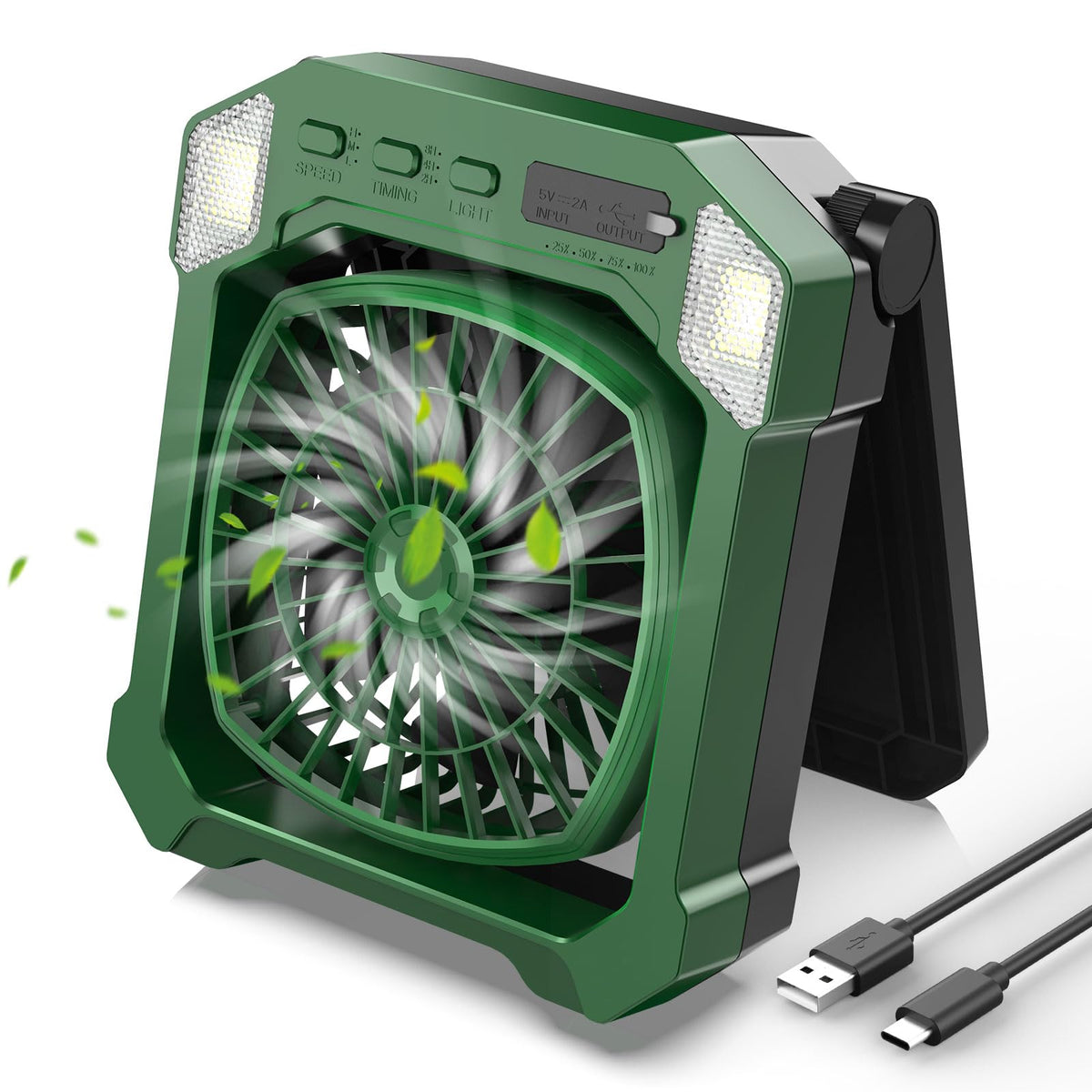 camping fan battery powered solar powered portable design