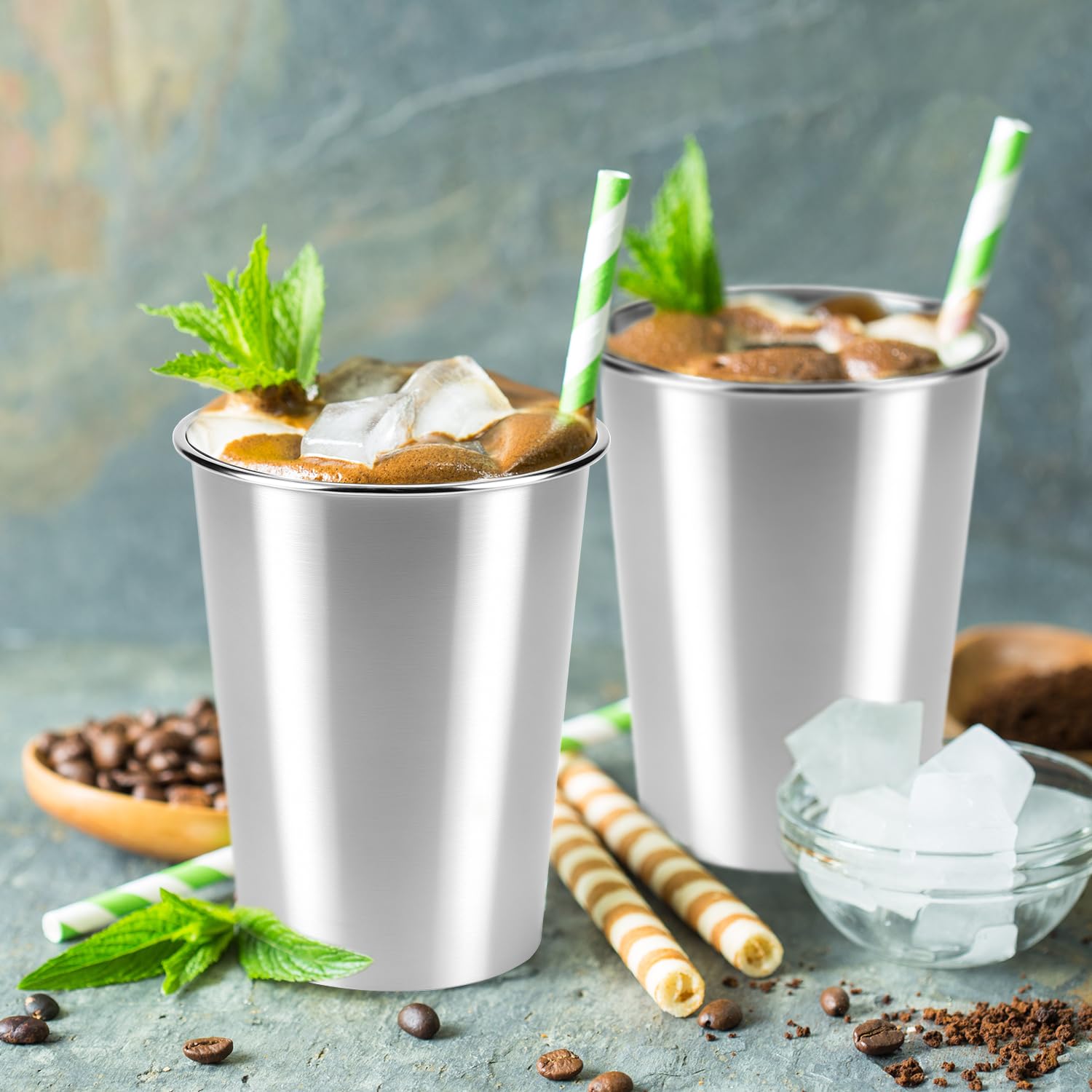 Durable reusable cups for home restaurant and outdoor use