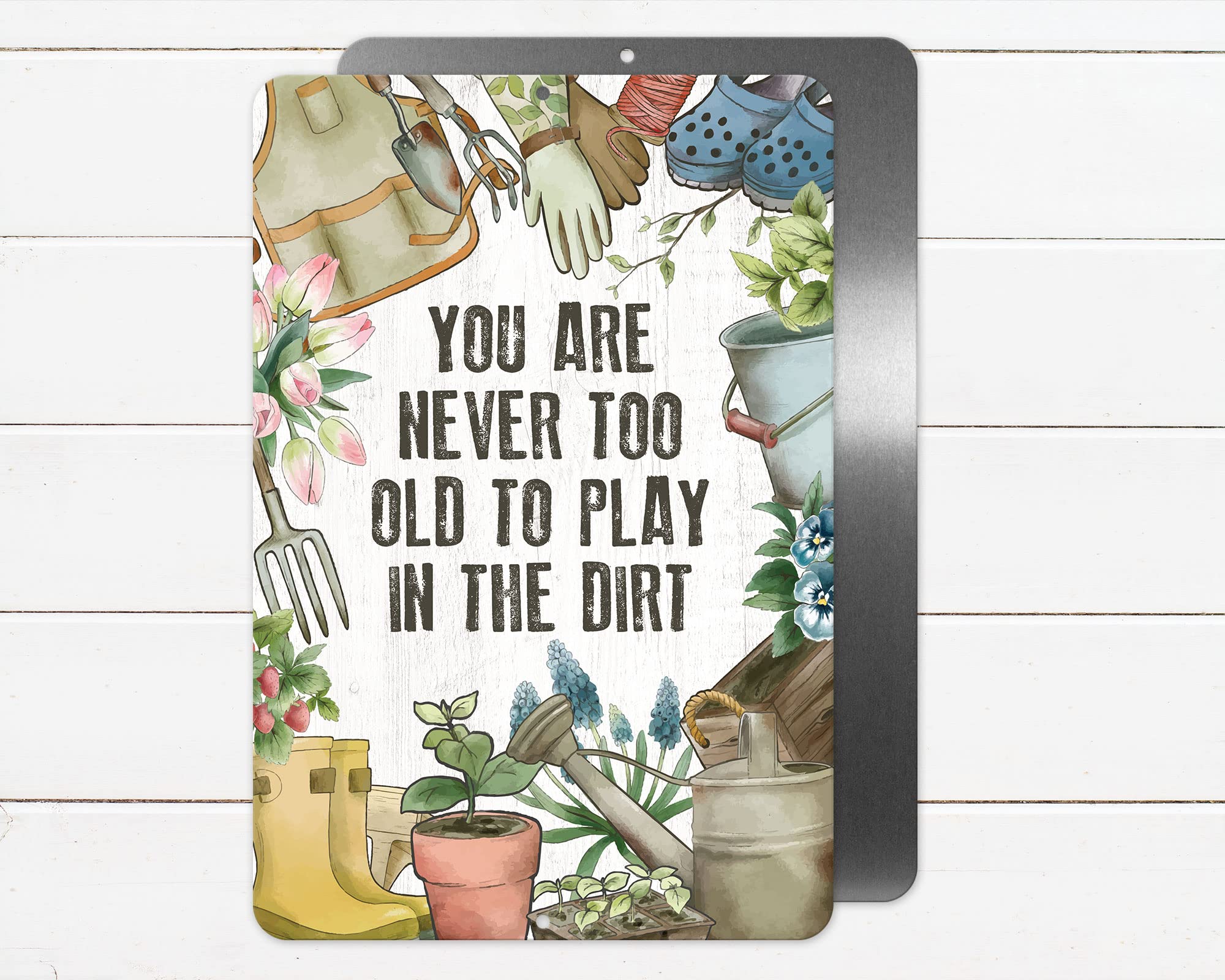 Outdoor indoor ready-to-hang aluminum sign CANARY ROAD pre-drilled holes