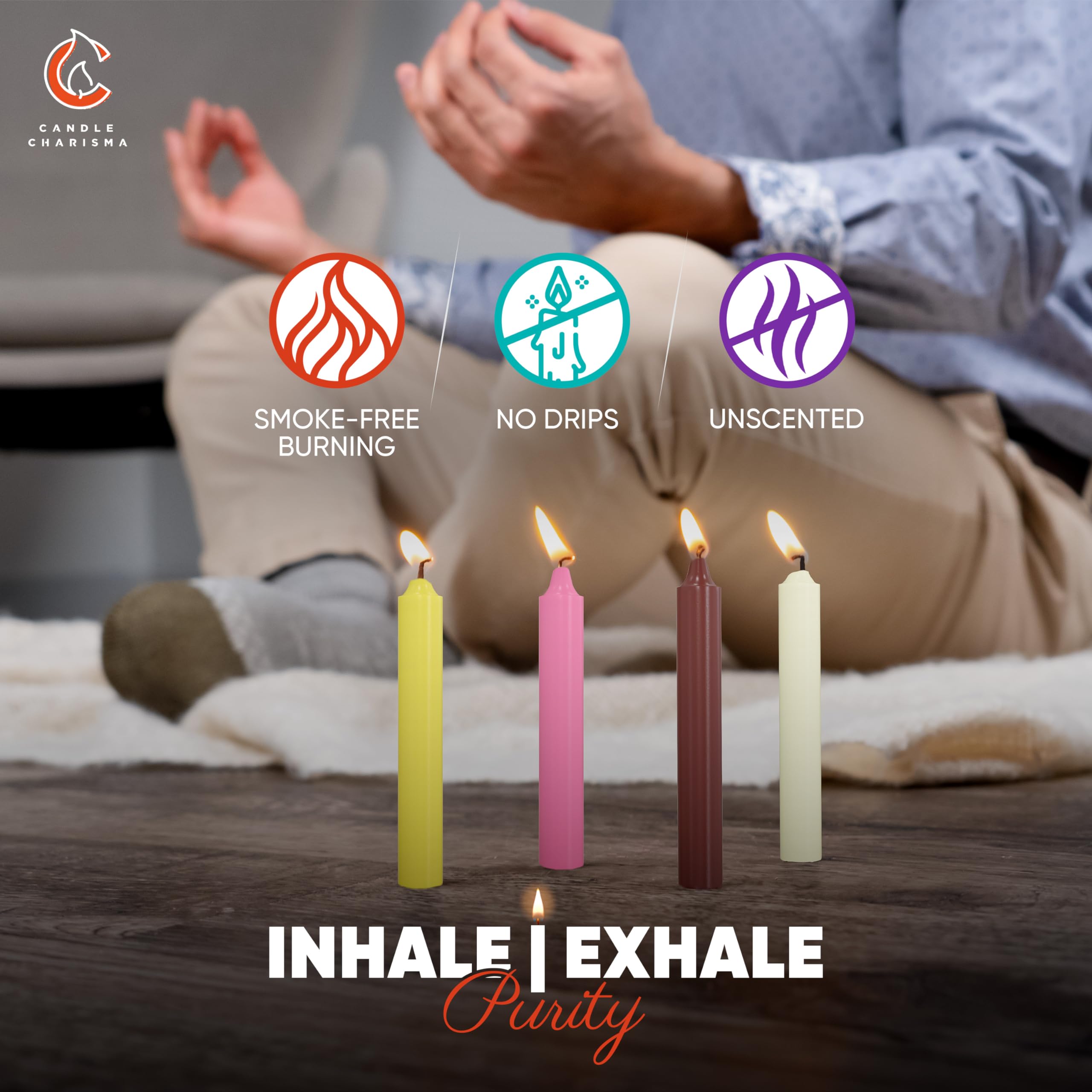 Colored taper candles for rituals and celebrations