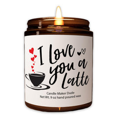 Candle Maker Dude 9oz I Love You a Latte Candle