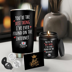 Jar scented candle soy wax vanilla included in gift set