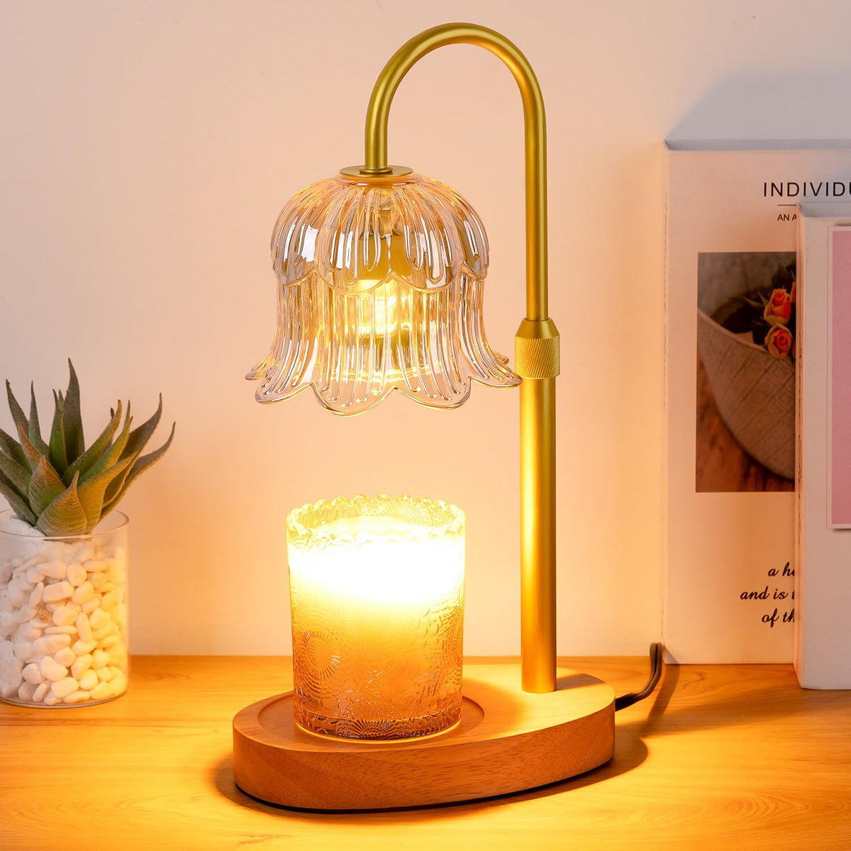 Candle Warmer Lamp electric timer with flower design
