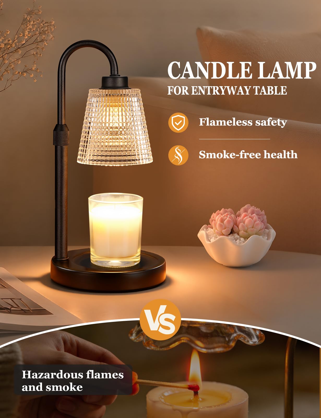 Candle warmer lamp timer dimmer for scented jar candles