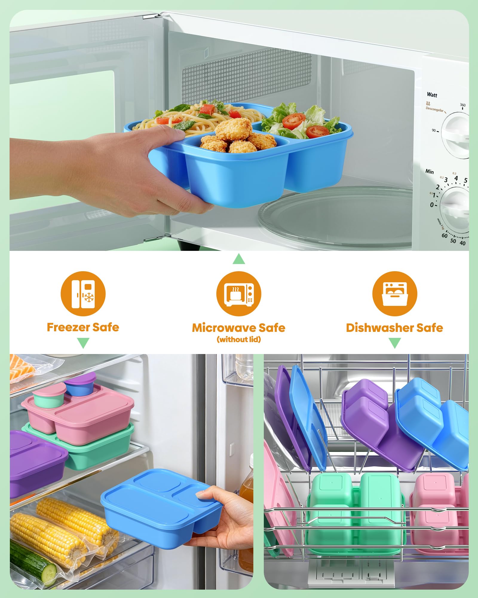 Canfanni stackable lunch boxes for fridge and bag storage