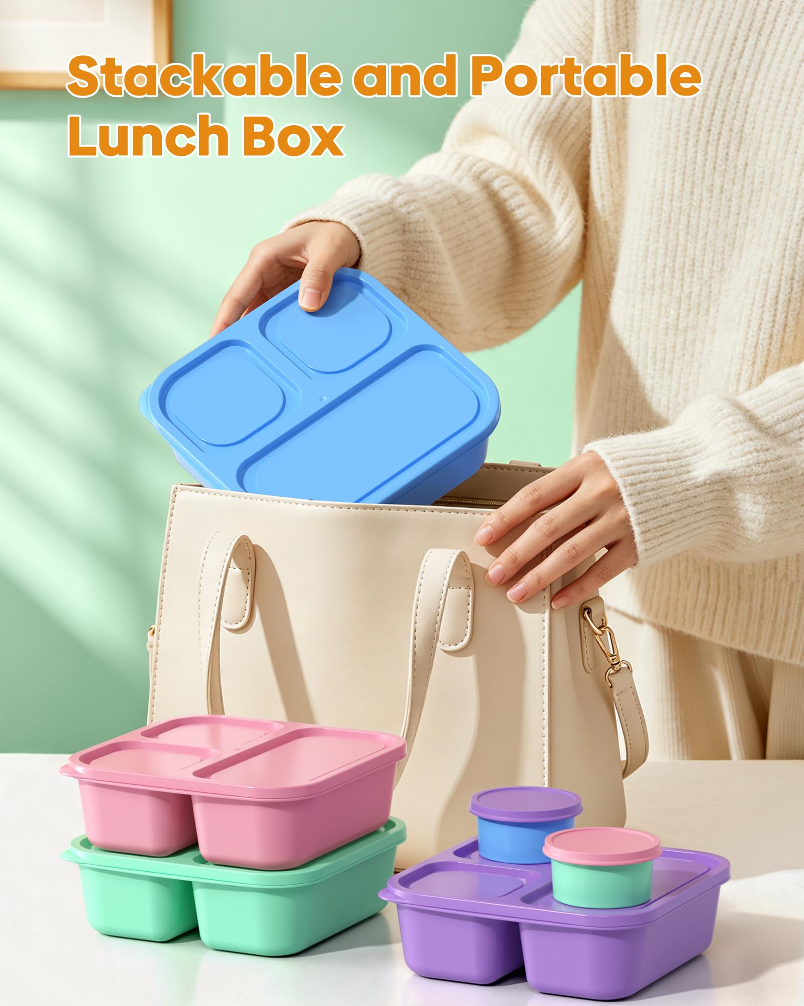 Cat-ear lid design easy opening lunch boxes
