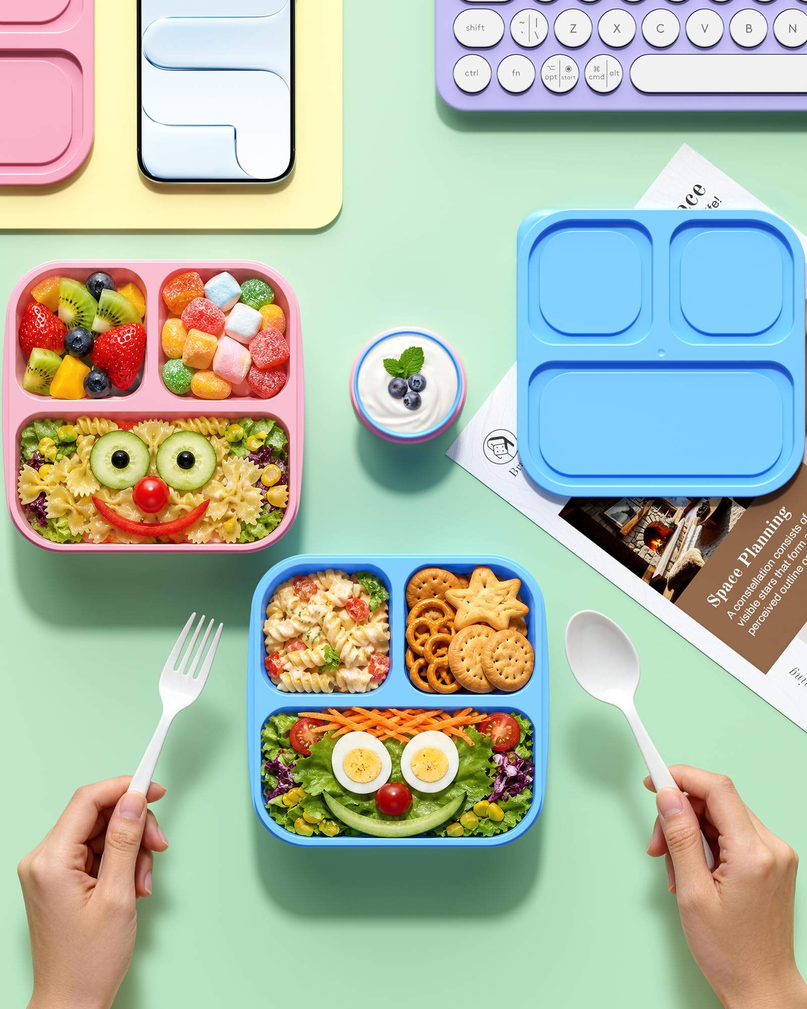 Includes leak-proof sauce containers with Canfanni bento set