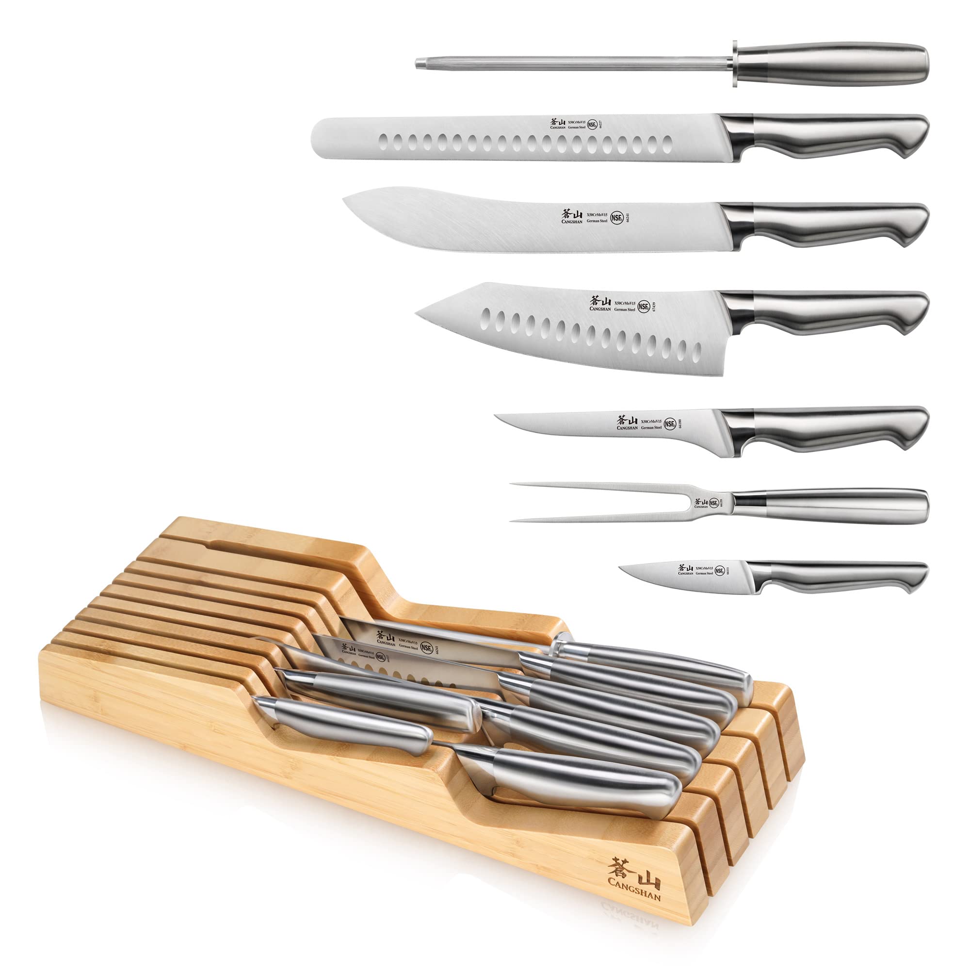 Cangshan Sanford Series 1027143 8 piece knives in drawer set
