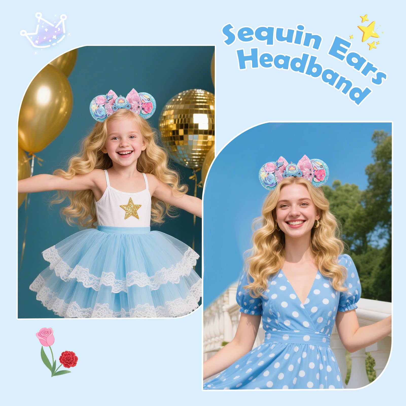 CANMIL Princess Mouse Ears Headband theme park accessory