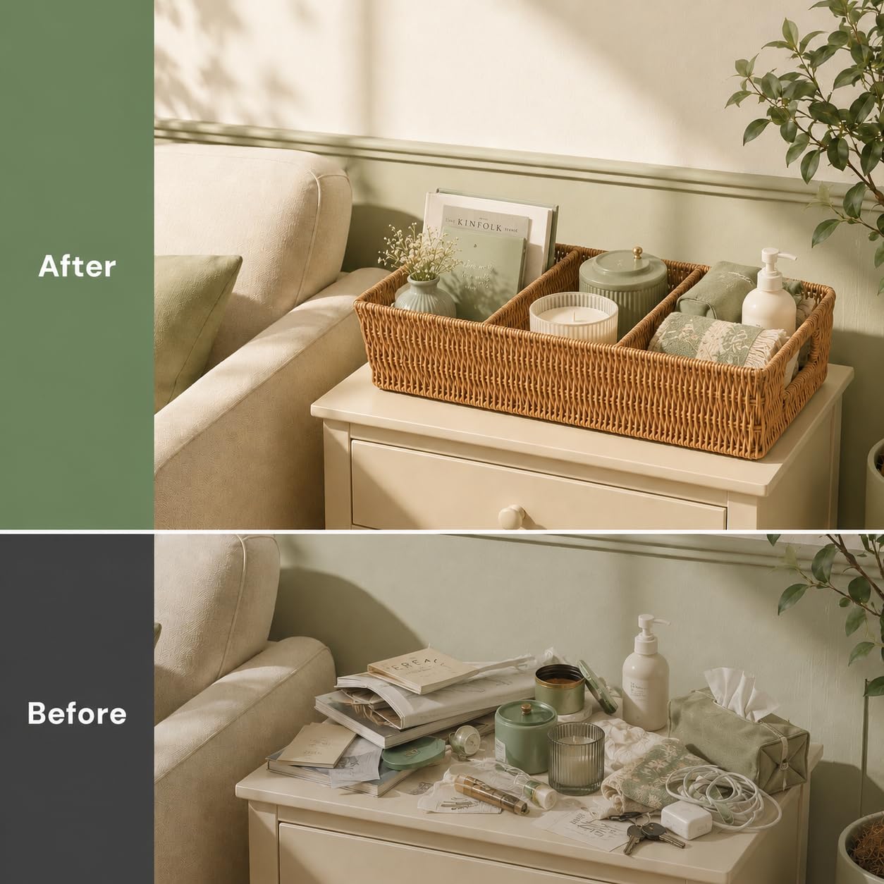 Pantry organizer baskets by Cantalop for decluttering