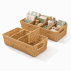 Cantalop rattan pantry organizer baskets pair