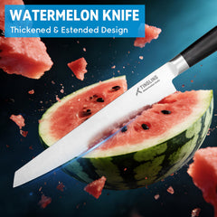 Extended blade for large fruits including watermelons