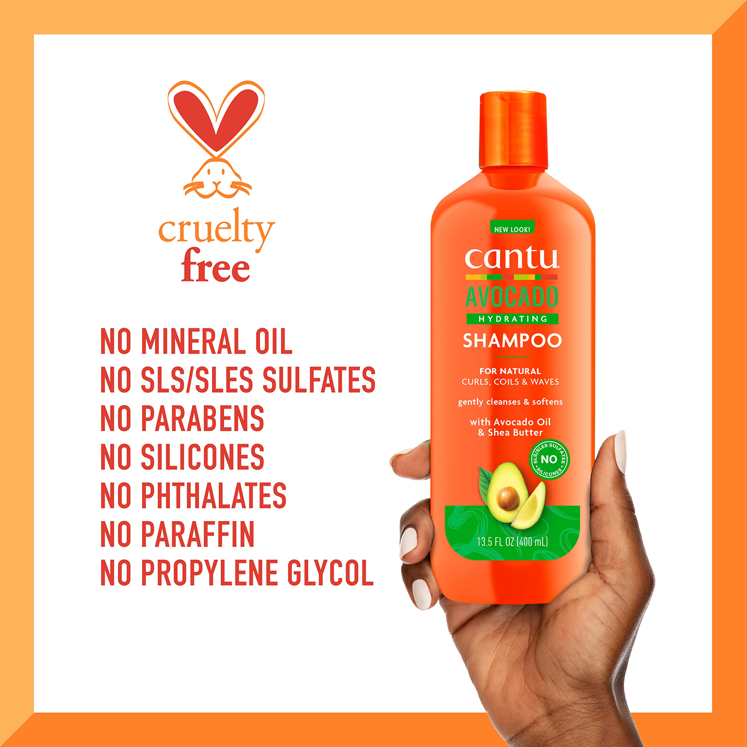 Cantu Avocado Hydrating Sulfate-free Shampoo Pure Shea Butter label