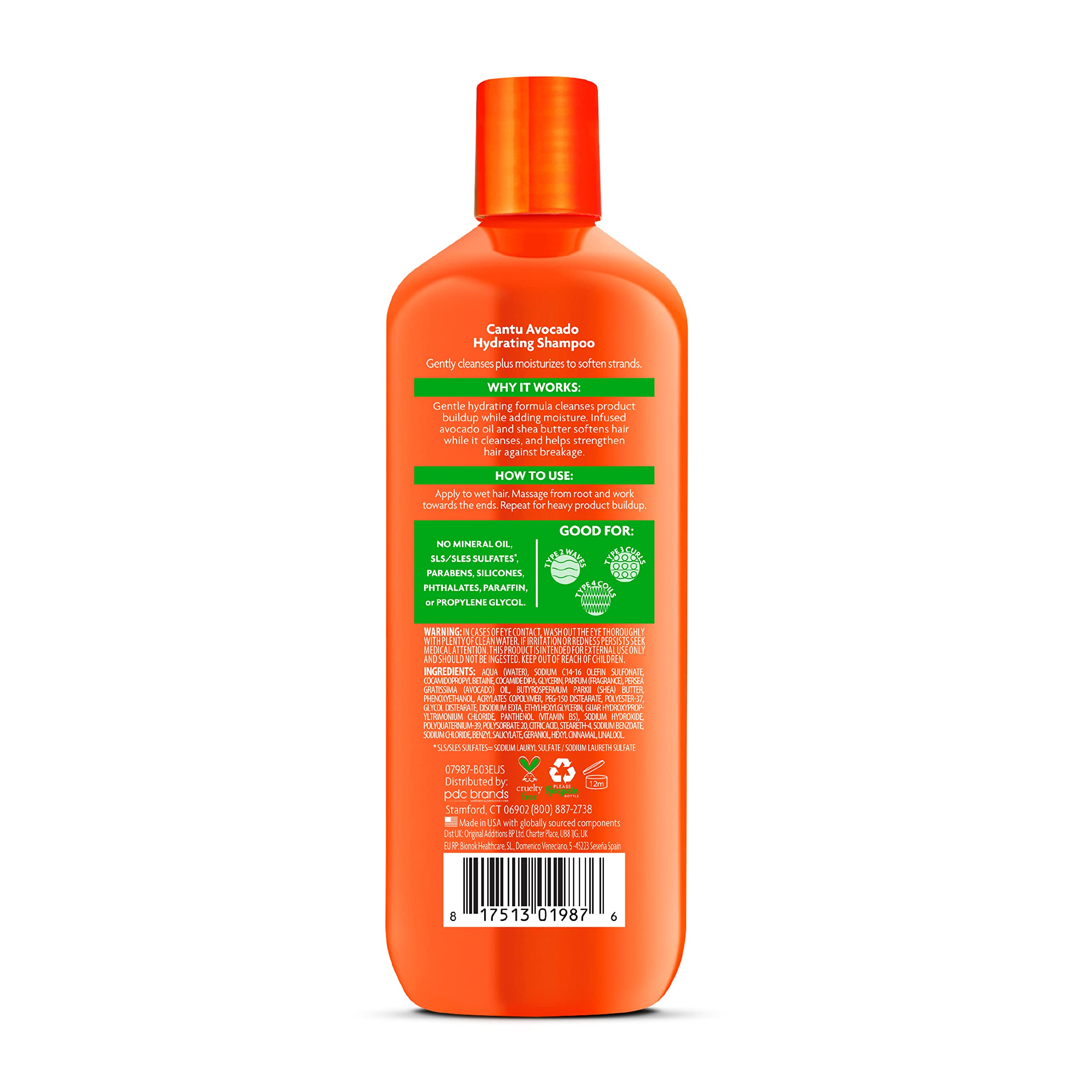 Cantu Avocado Hydrating Sulfate-free Shampoo pack of two bottles