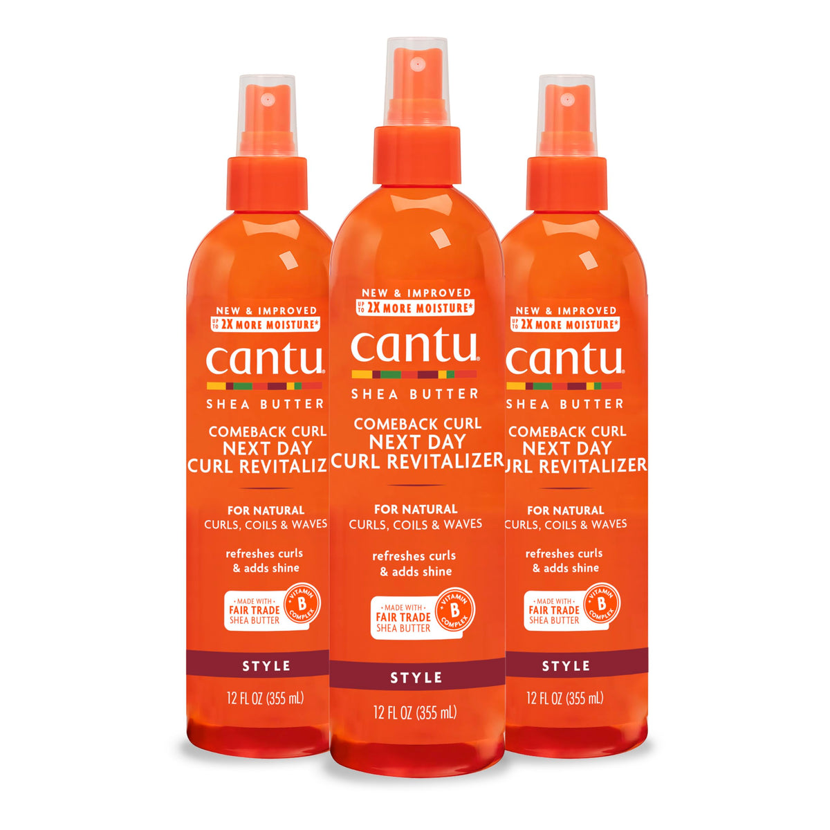 cantu comeback curl next day revitalizer spray bottle with shea butter