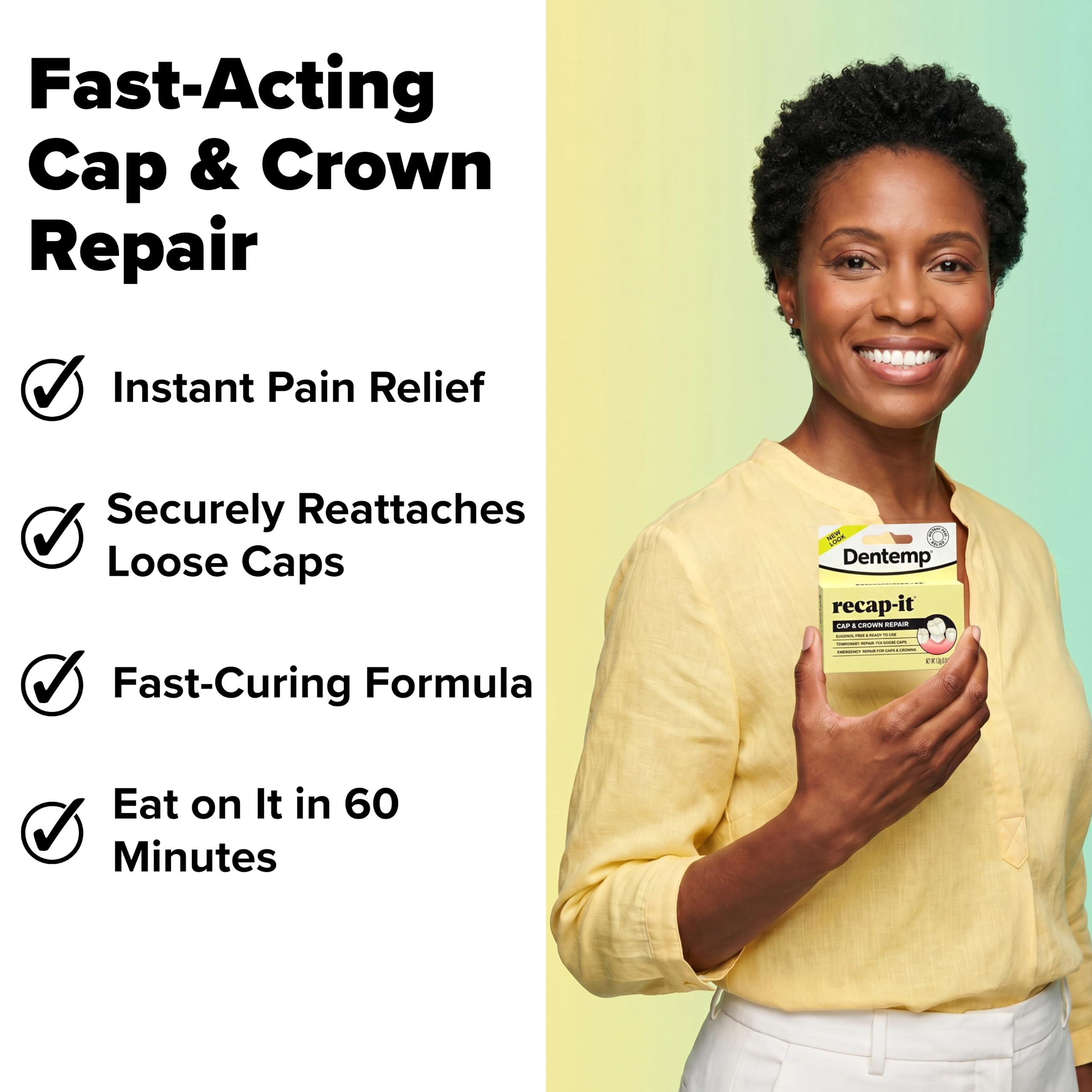 Cap and Crown Repair Dental Kit compact design for home or travel