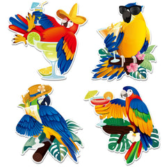 Capoda Parrot Cruise Door Magnets set of 4 on fridge