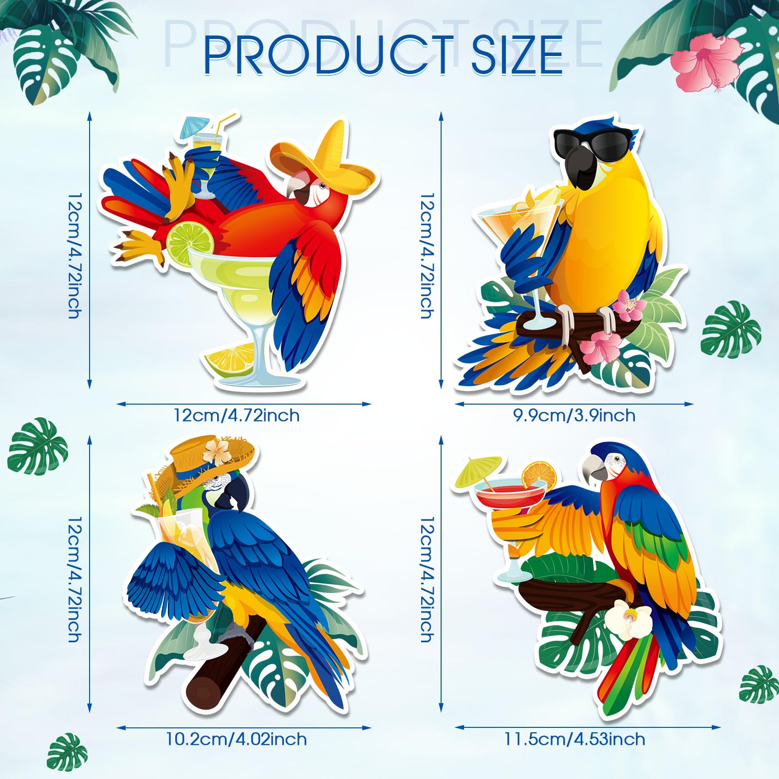 Colorful tropical parrot magnets 12 cm Capoda