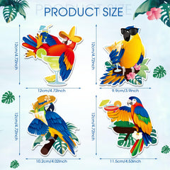 Colorful tropical parrot magnets 12 cm Capoda