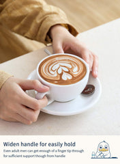 set of 4 white cappuccino cups with saucers LE TAUCI