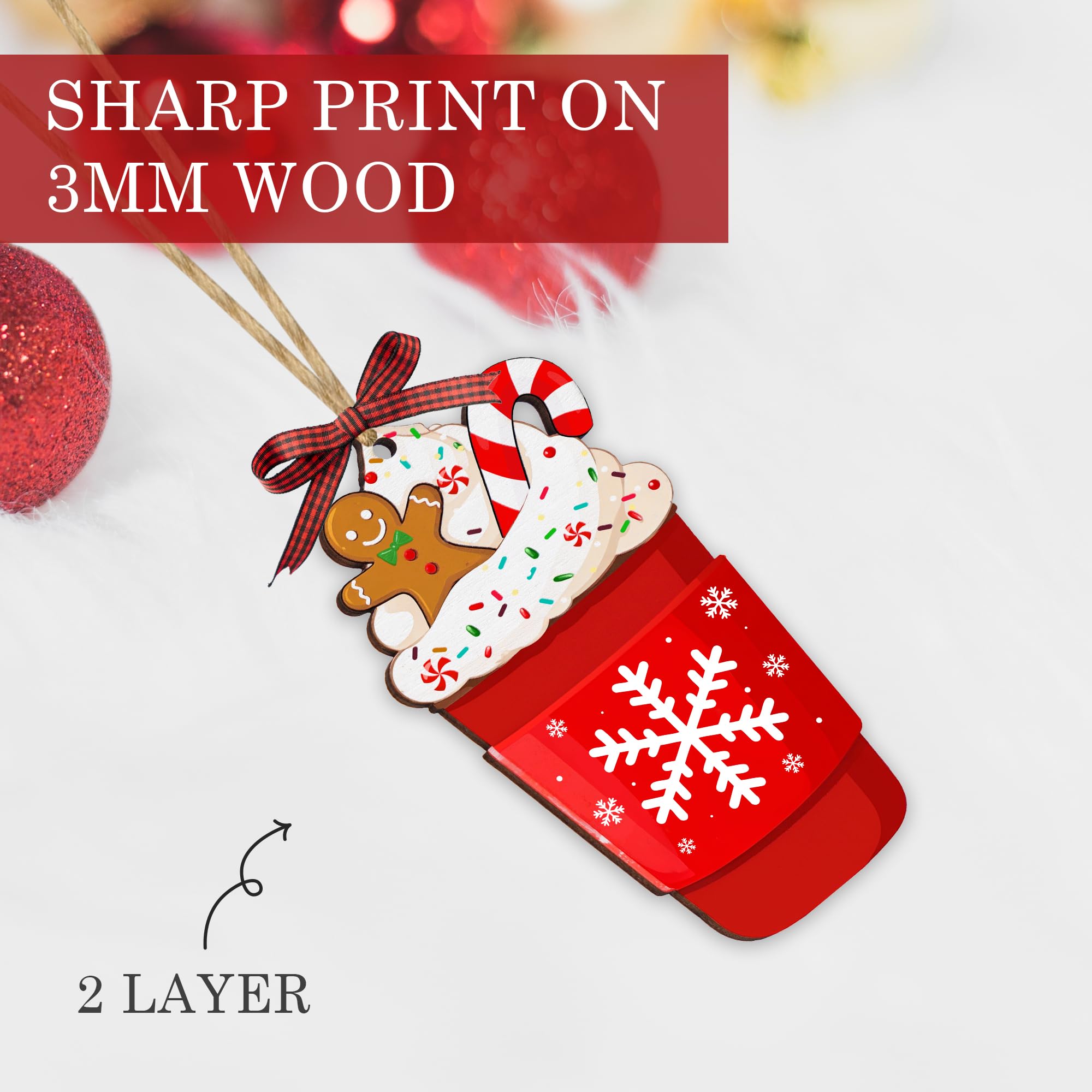 Cappuccino ornament with realistic cup design