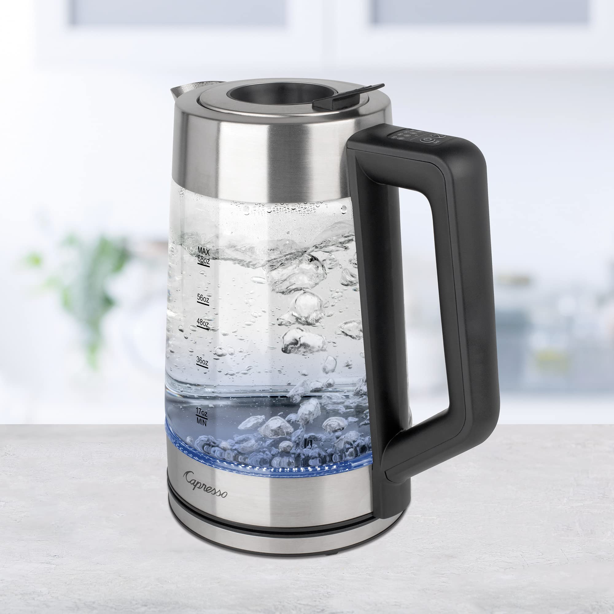Capresso H2O Glass Select direct pour lid feature