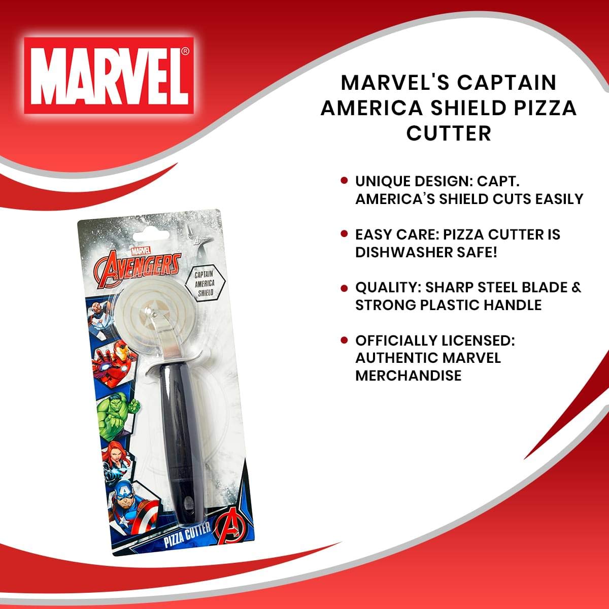 Captain America Shield Pizza Cutter for pizza slicing