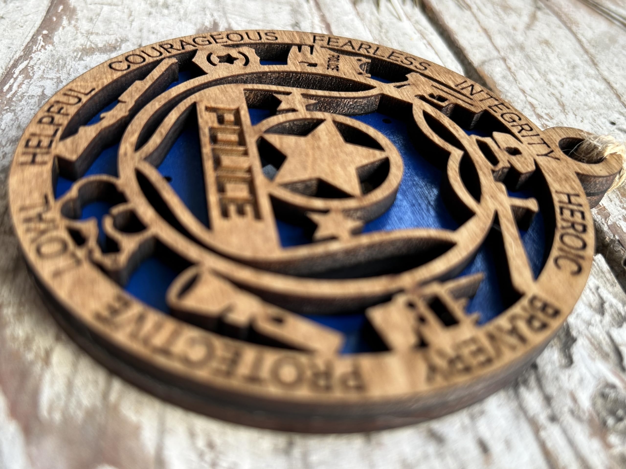 Captain ornament for police family gift on tree