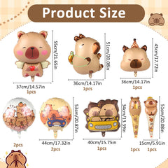 Capybara birthday decorations 10 piece set