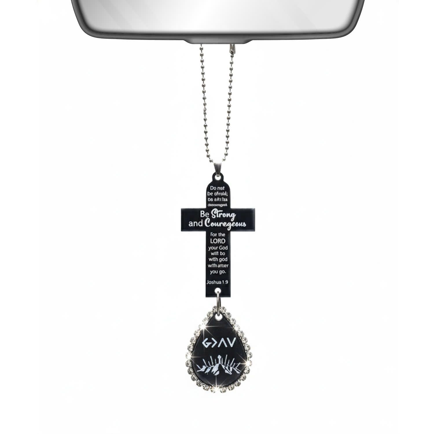 Compact car decor accessory for rearview mirror
