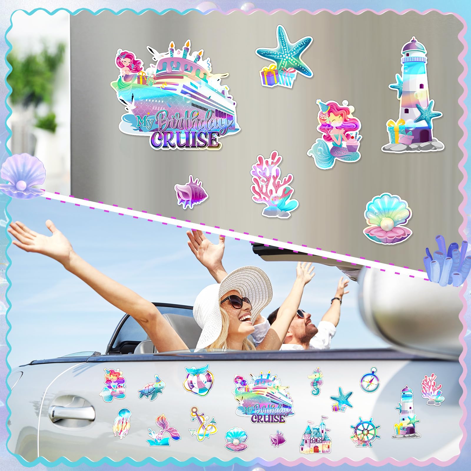 Mermaid magnets for cruise cabin door decor