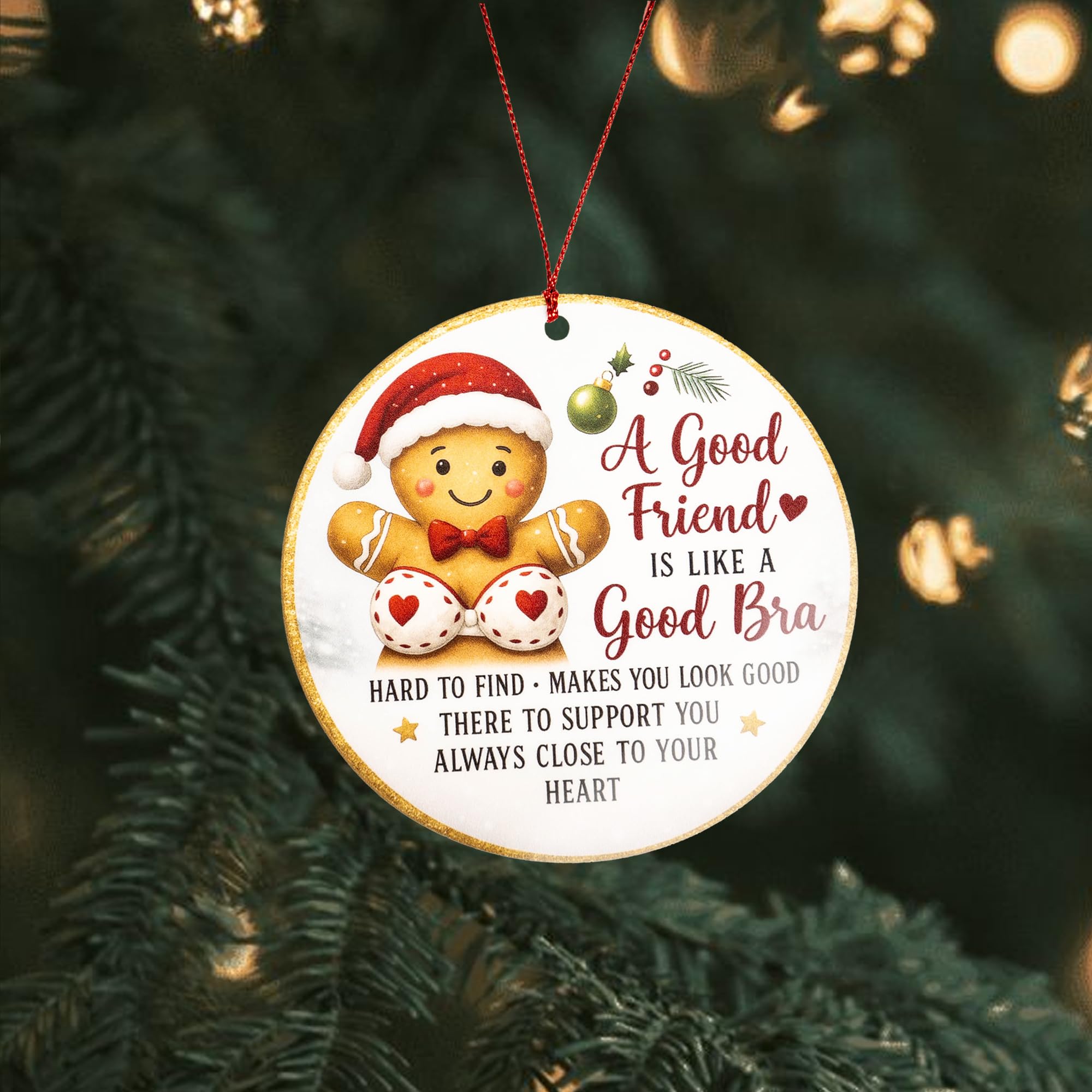 Car hanging gingerbread ornament packaged with story card