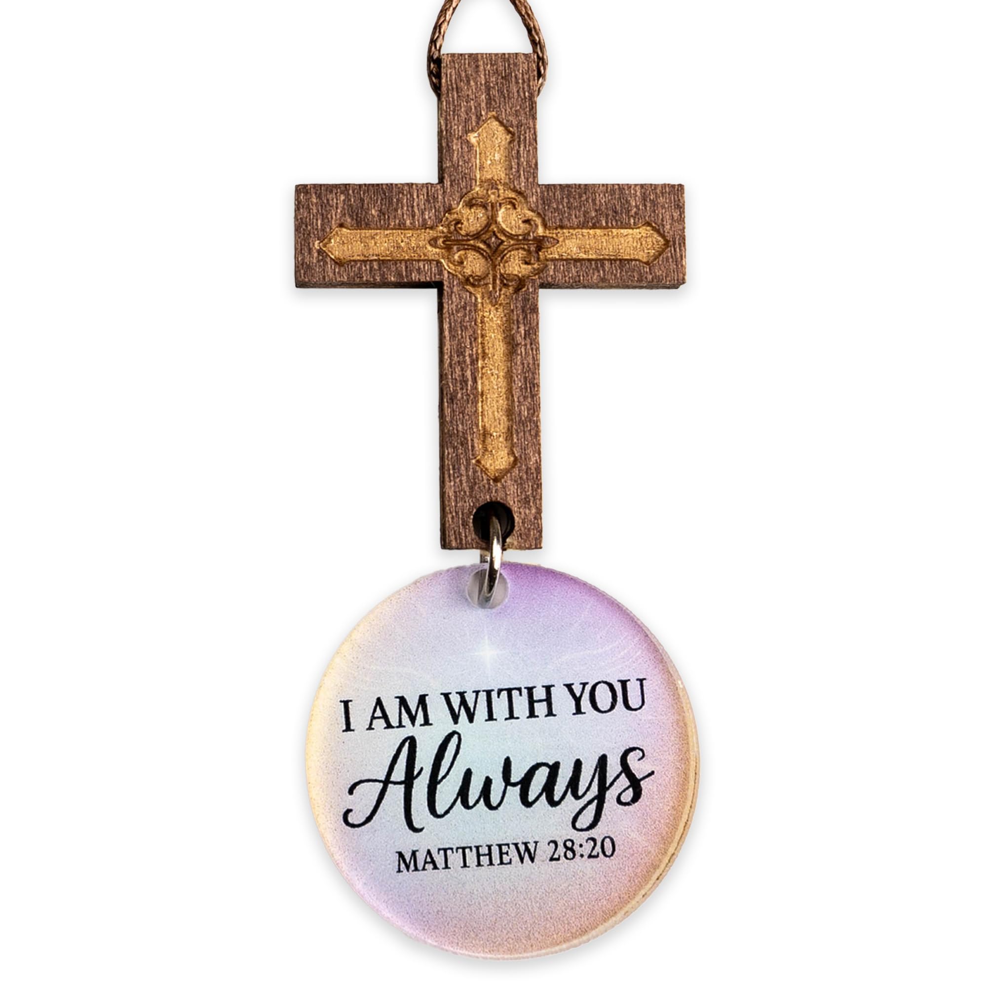 Car rearview hanging cross with nativity motif