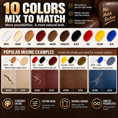 Car seat repair using leather vinyl kit on interior surfaces