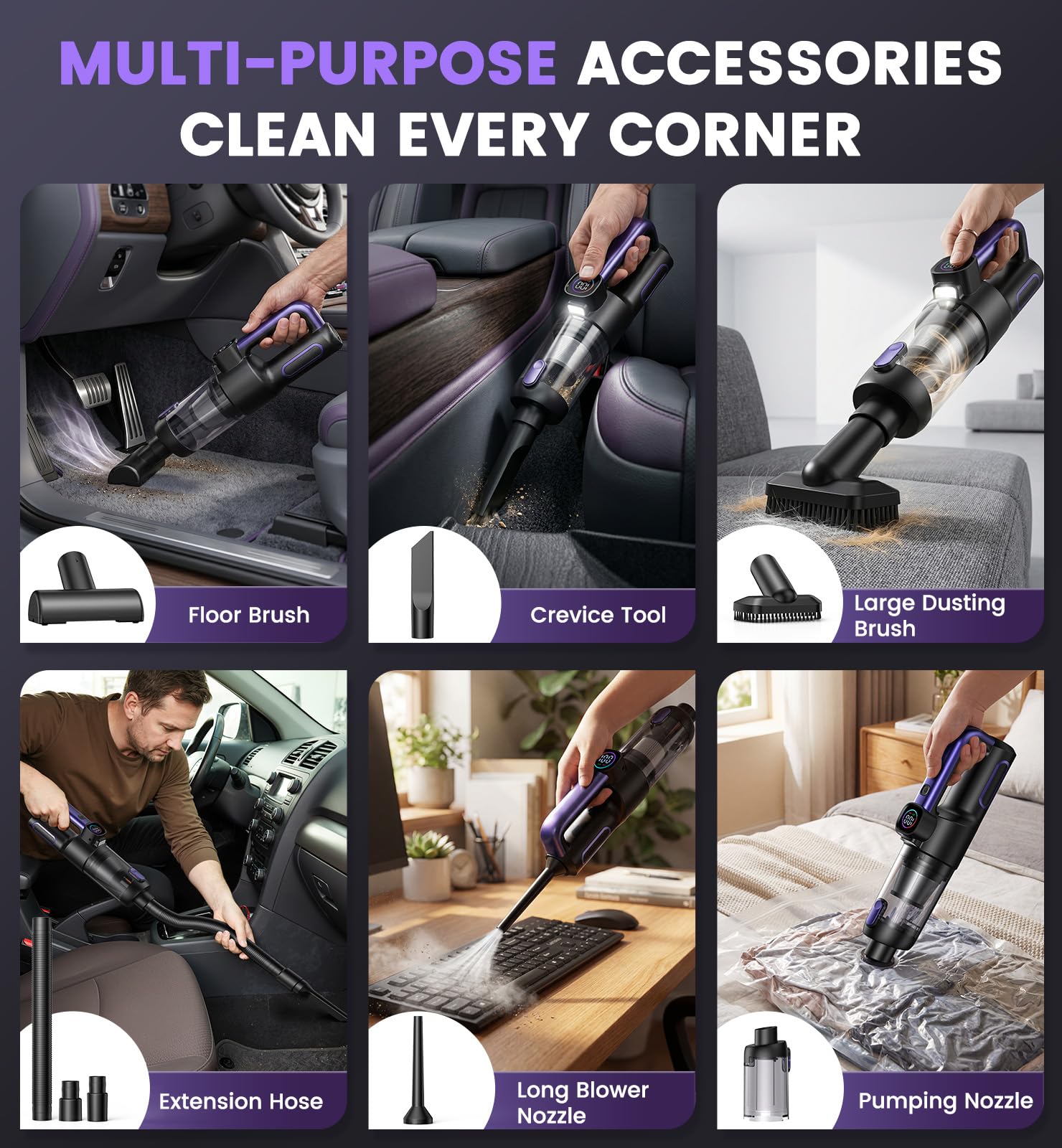 car vacuum LED light for dark corners