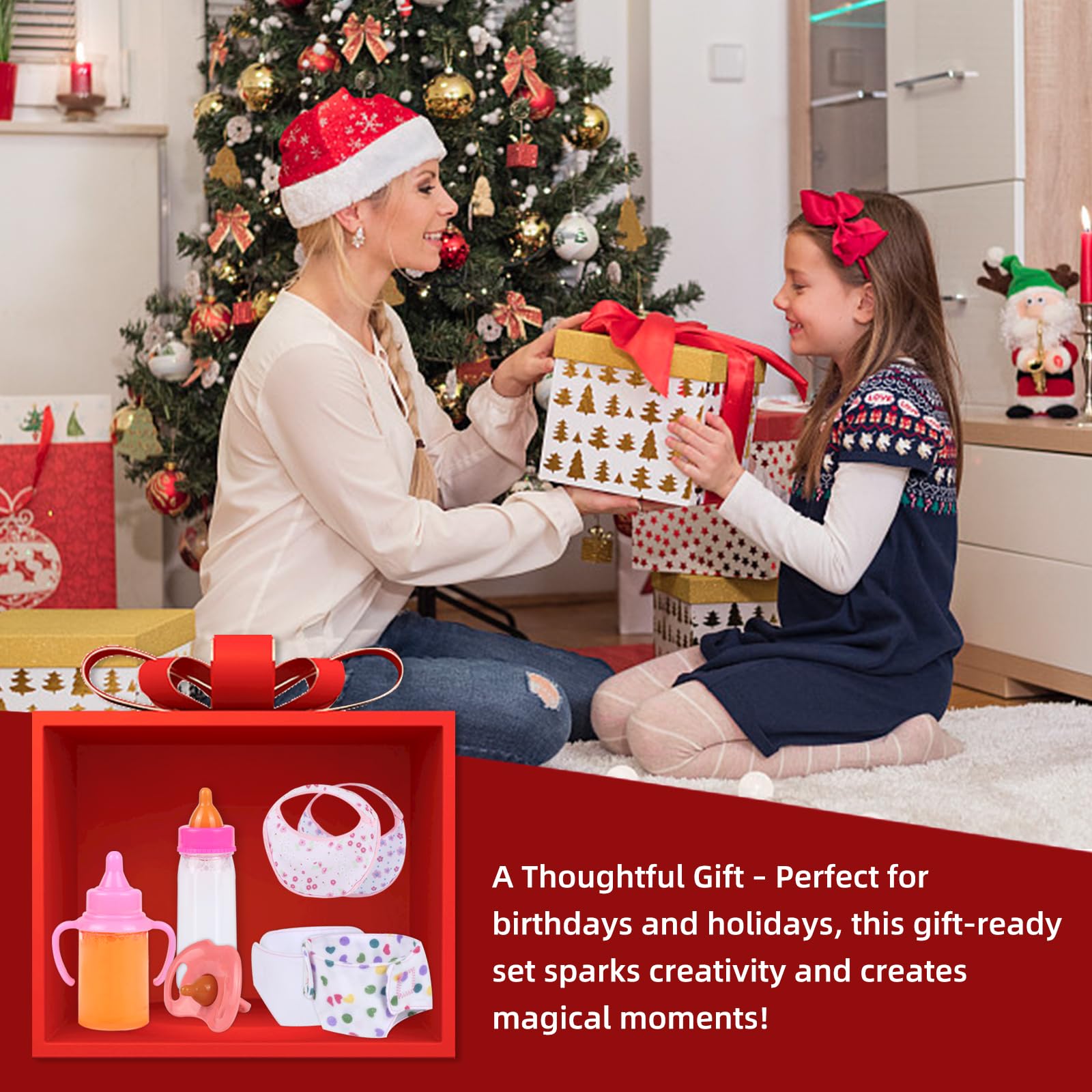 Included pacifier for realistic doll care